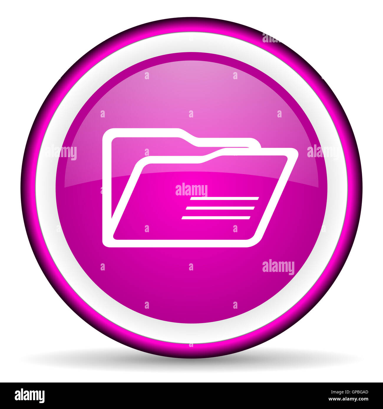 Folder icon white circle hi-res stock photography and images - Alamy