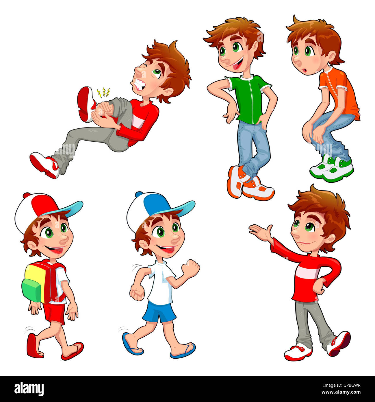 Boy in different poses and expressions Stock Photo - Alamy