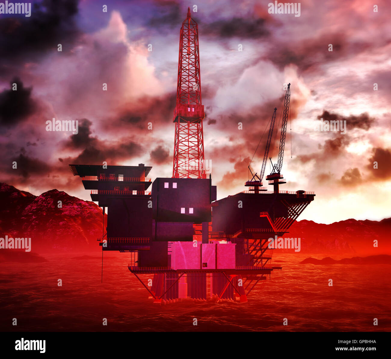 Oil rig platform Stock Photo Alamy