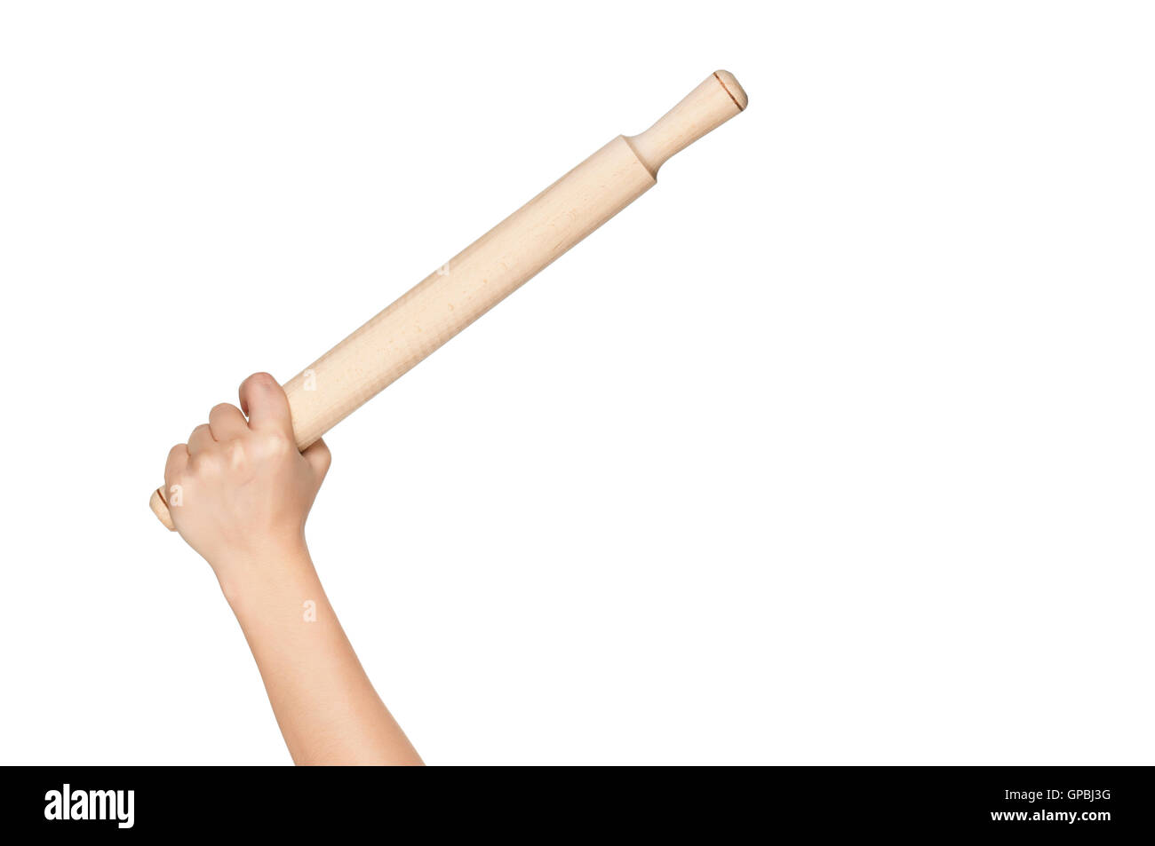 Hand with rolling pin Stock Photo