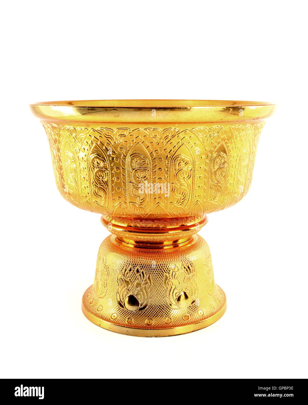 Thailand Gold tray with pedestal Stock Photo Alamy