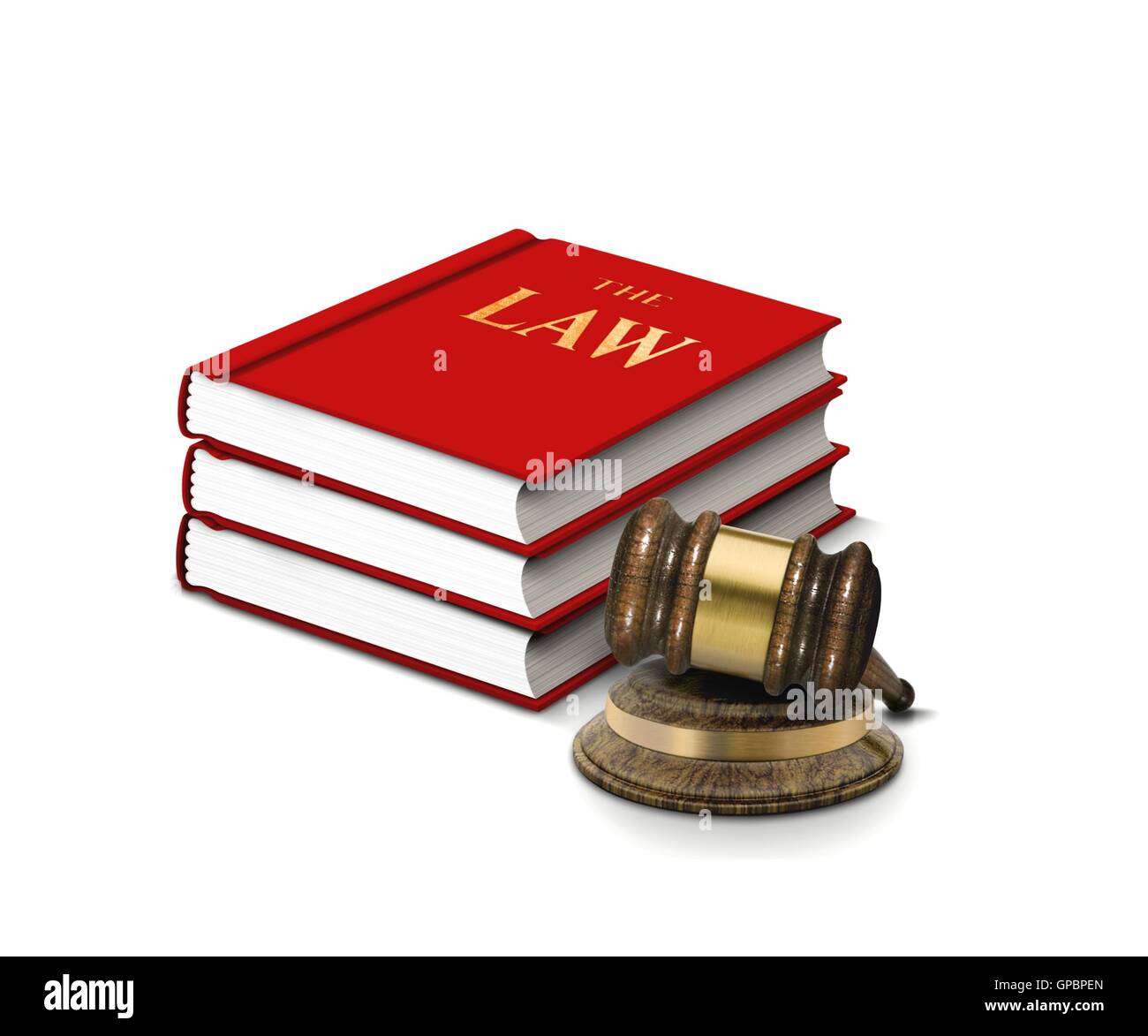 Books of law and gavel Stock Photo