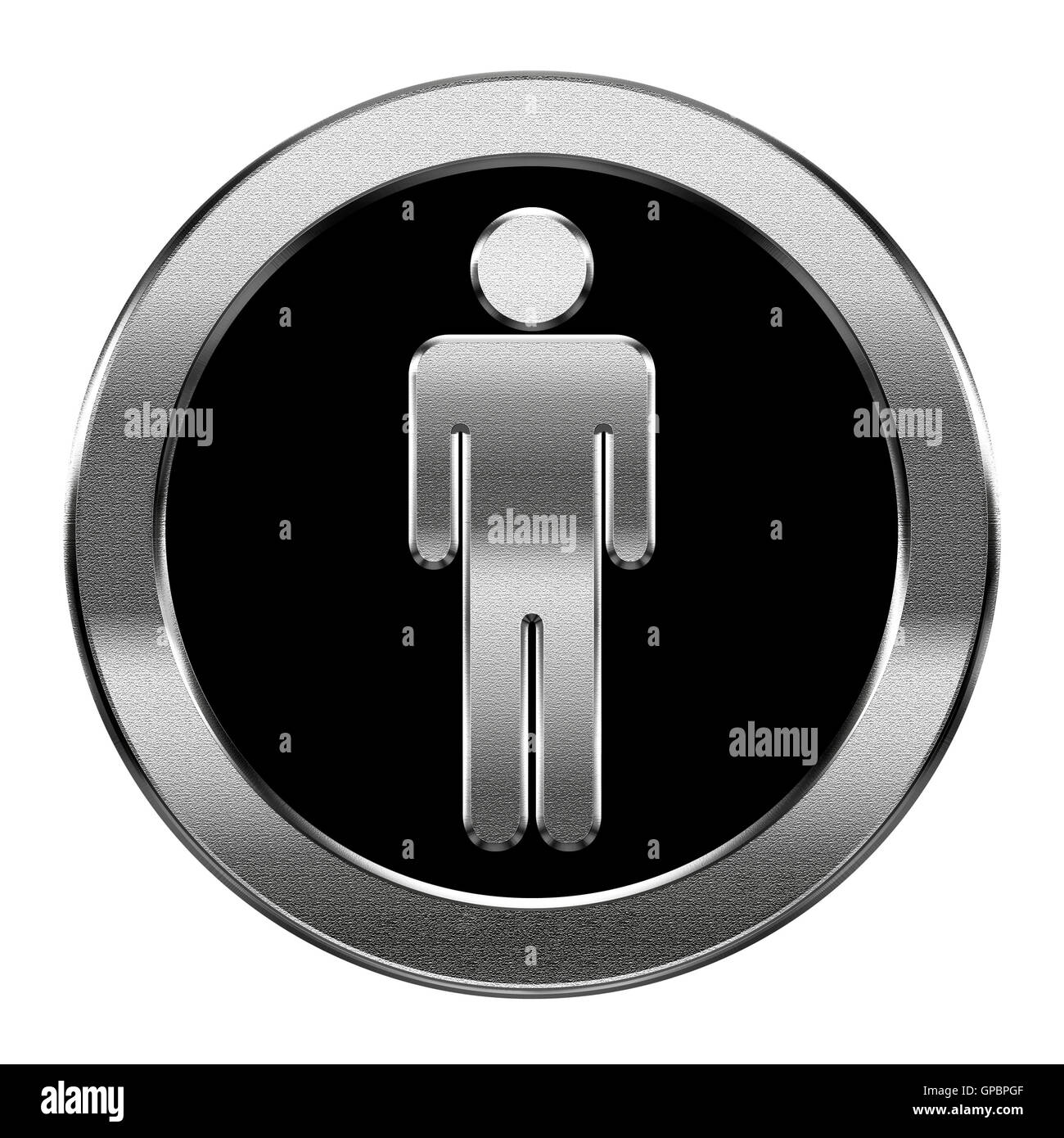 men icon silver, isolated on white background Stock Photo - Alamy