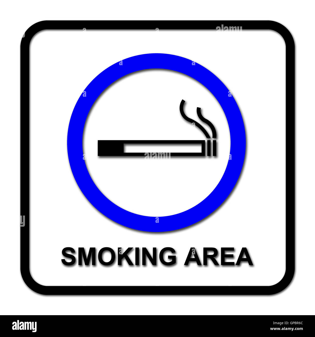 smoking area sign on white Stock Photo Alamy