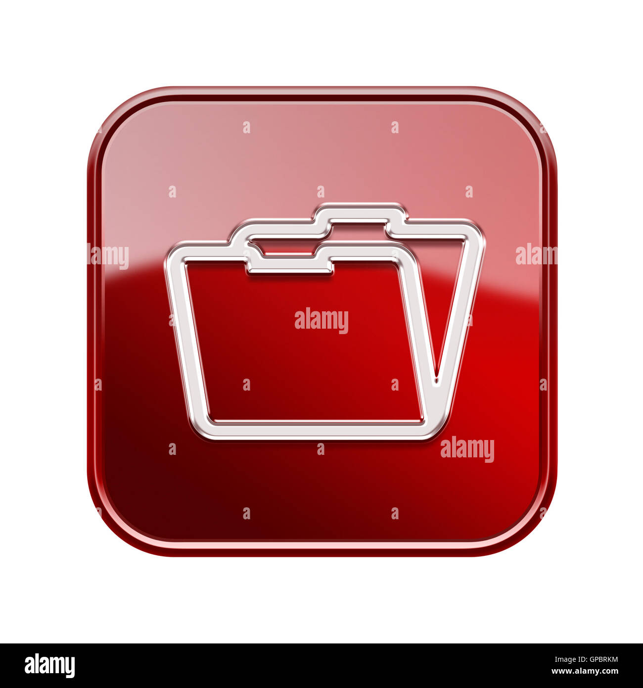 Folder icon glossy red, isolated on white background Stock Photo - Alamy