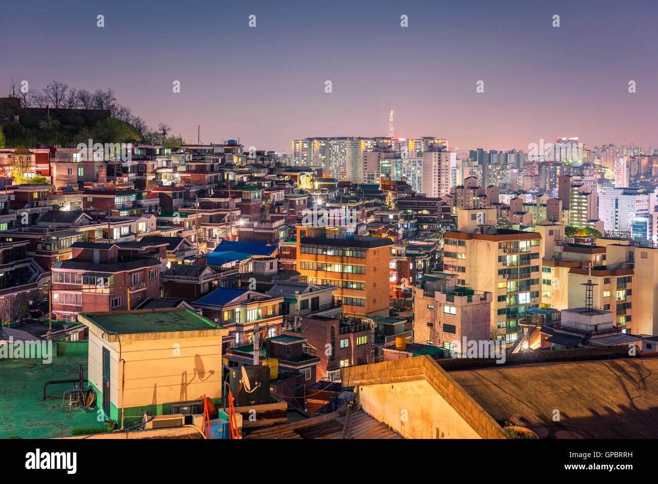 Korea,Seoul at night, South Korea city skyline Stock Photo