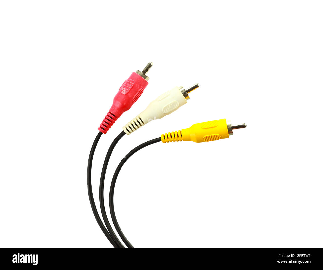Audio and video cable isolated on white Stock Photo - Alamy