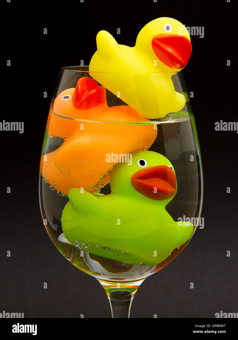 Download Yellow Orange And Green Rubber Duck In A Wineglass Stock Photo Alamy Yellowimages Mockups