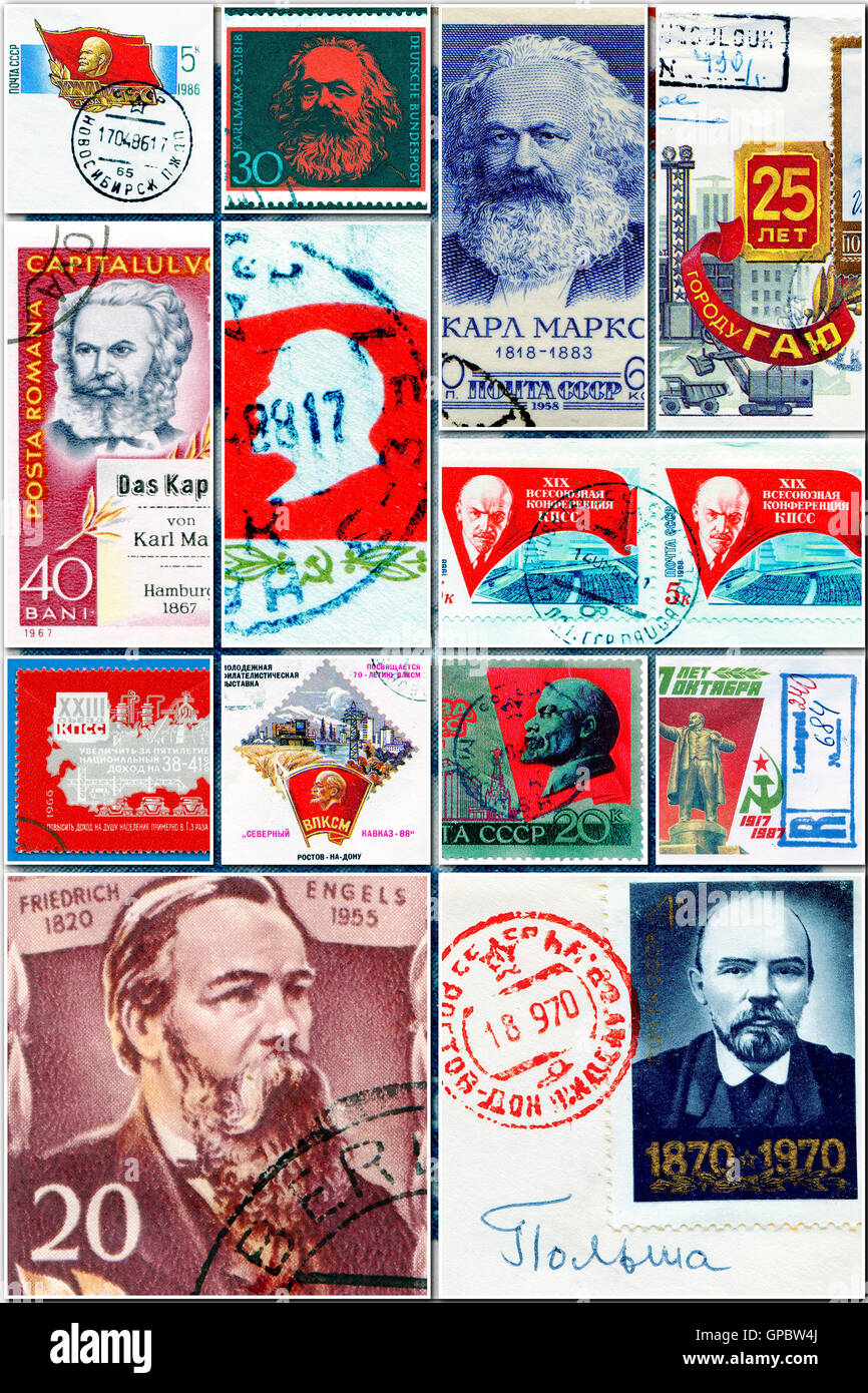 communists collage Stock Photo