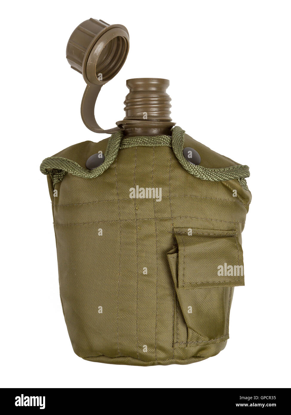Army water canteen isolated Stock Photo Alamy