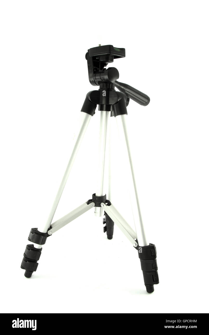 camera tripod isolated on white Stock Photo - Alamy
