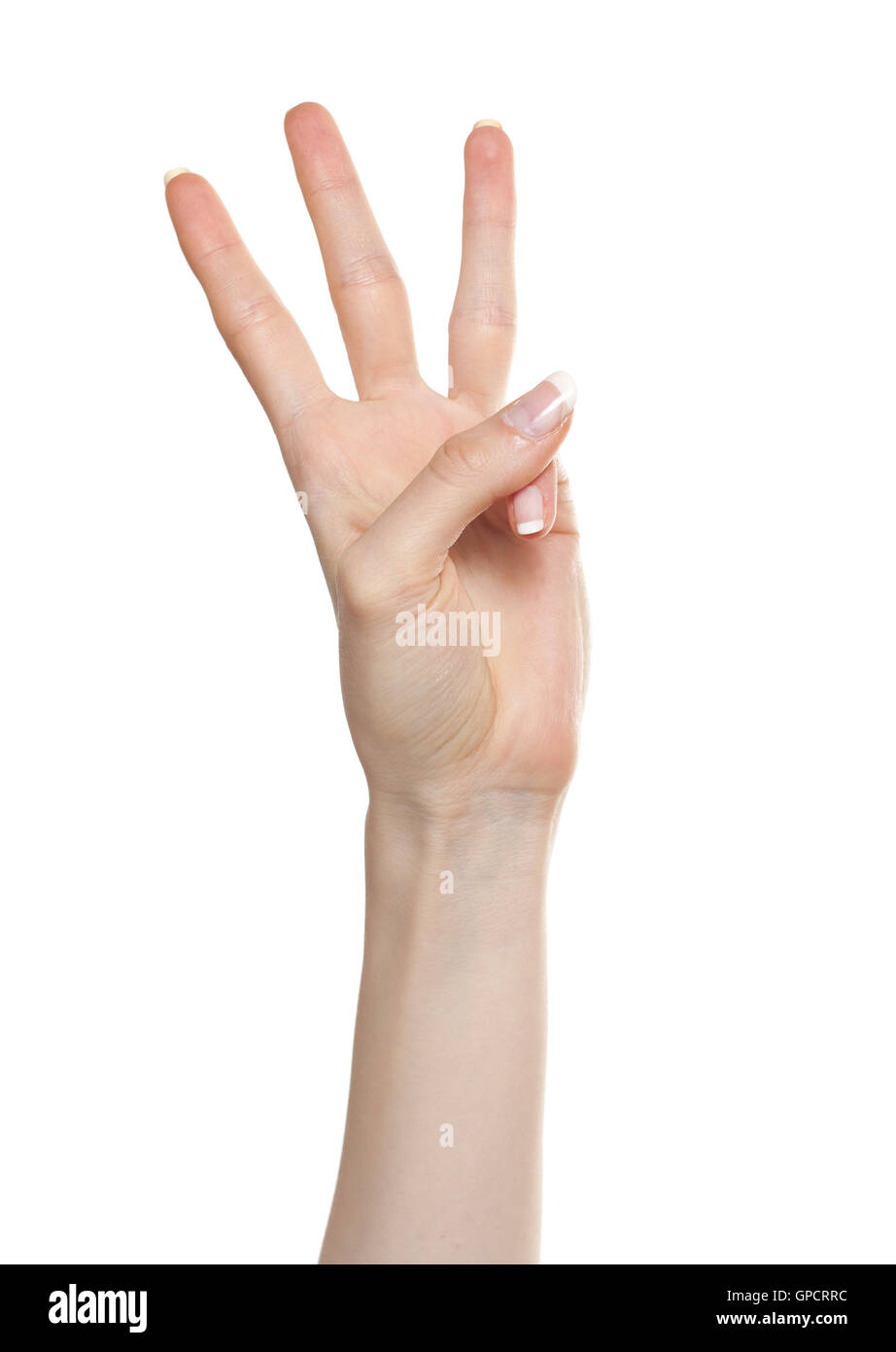 Woman hand number three Stock Photo - Alamy