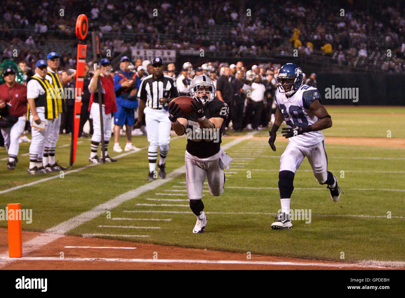 September 2, 2010; Oakland, CA, USA; Oakland Raiders wide receiver Nick Miller (89) makes a