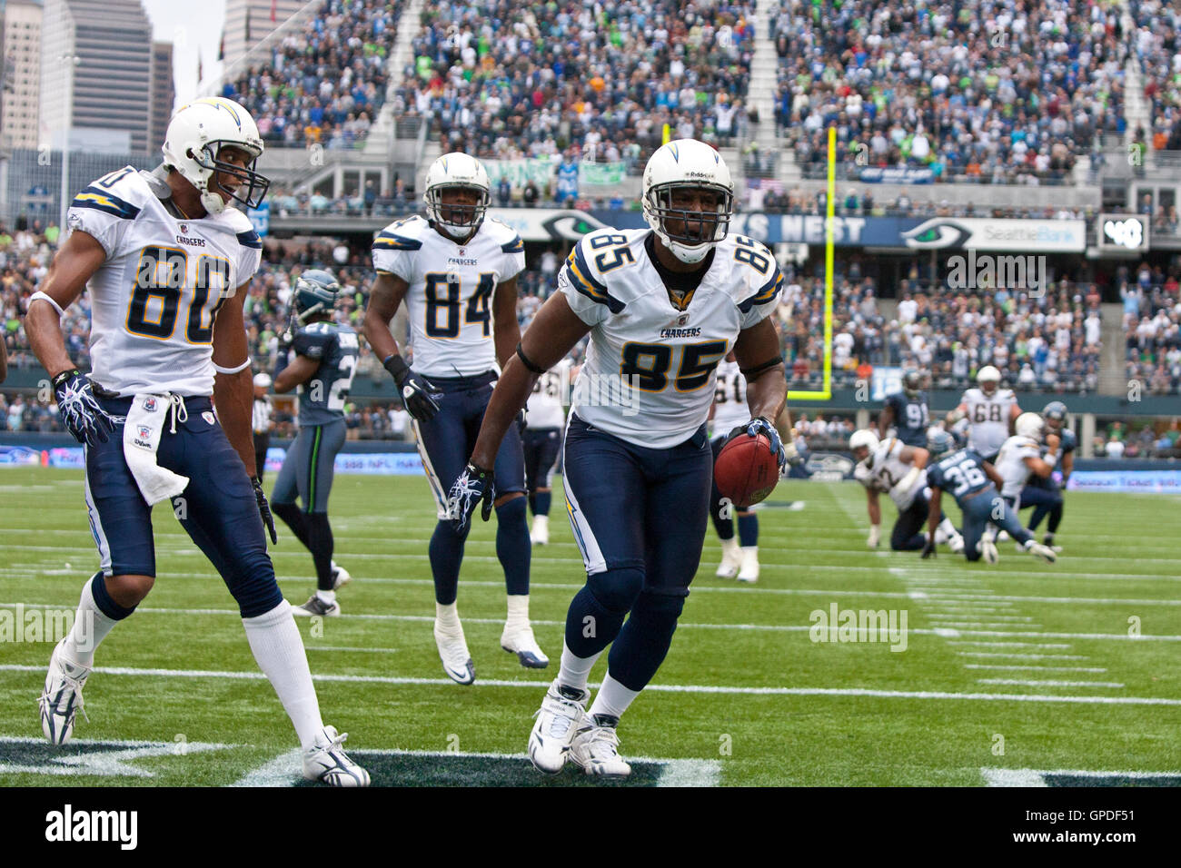 New England Patriots safety Sergio Brown (31) charges up field after  intercepting a pass intended for San Diego Chargers tight end Antonio Gates  (85) in the third quarter at Gillette Stadium in