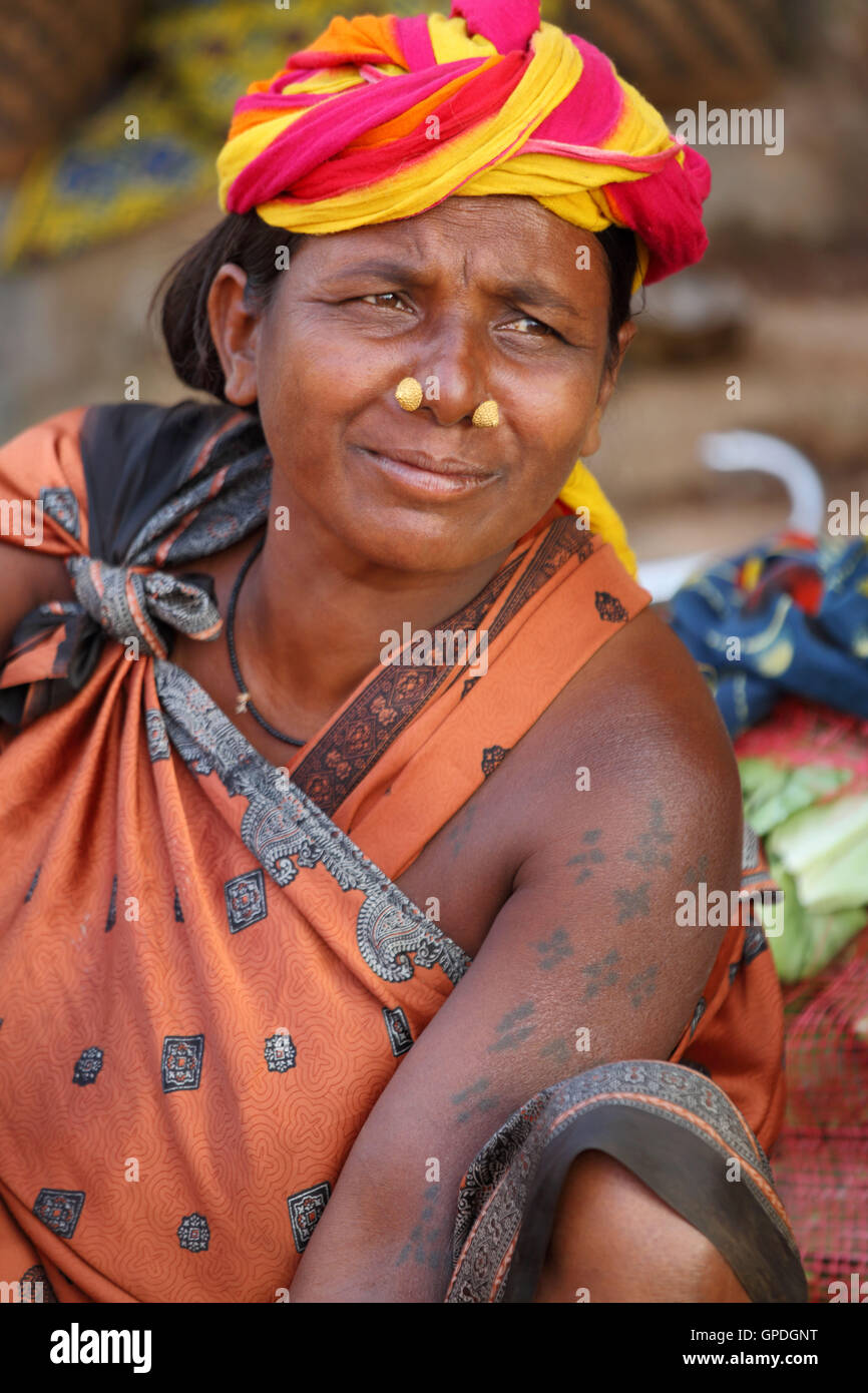 Muria tribe, tribal woman, Haat Market, Haat Bazaar, Jagdalpur, Bastar