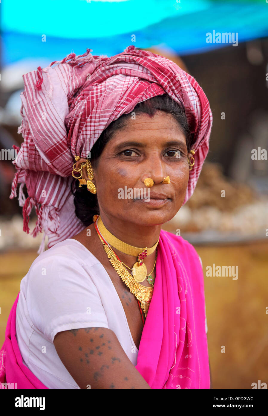 Muria tribe, tribal woman, Haat Market, Haat Bazaar, Jagdalpur, Bastar ...