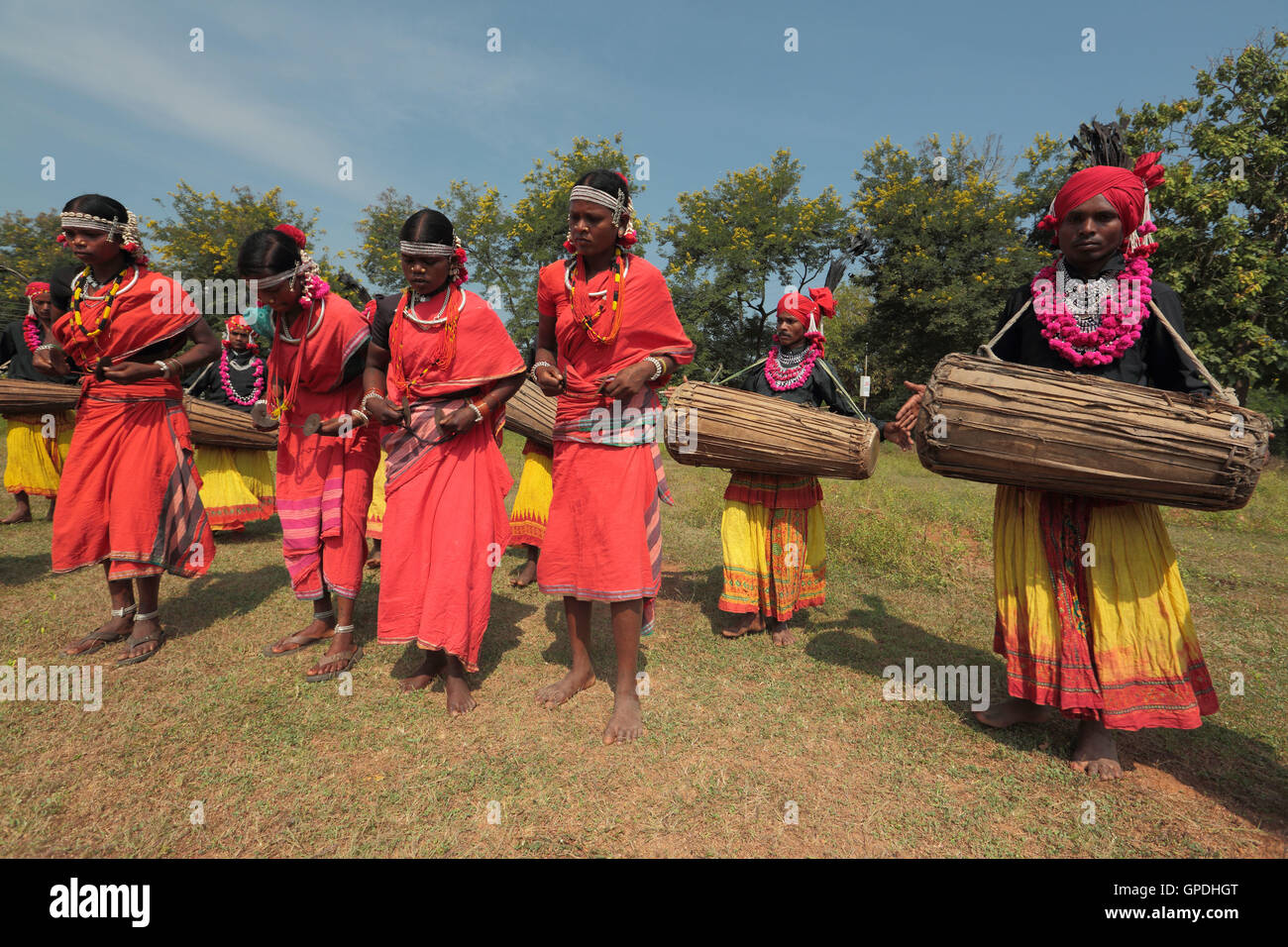 Muria adivasi tribe tribal dance dancer dancing, Jagdalpur, Bastar