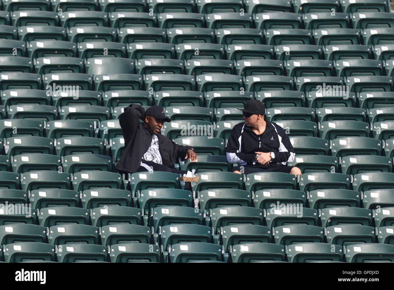 Oakland Raiders football team fans in parade with costumes which scare the  people, per the reputation of the team with logo California USA America  Stock Photo - Alamy