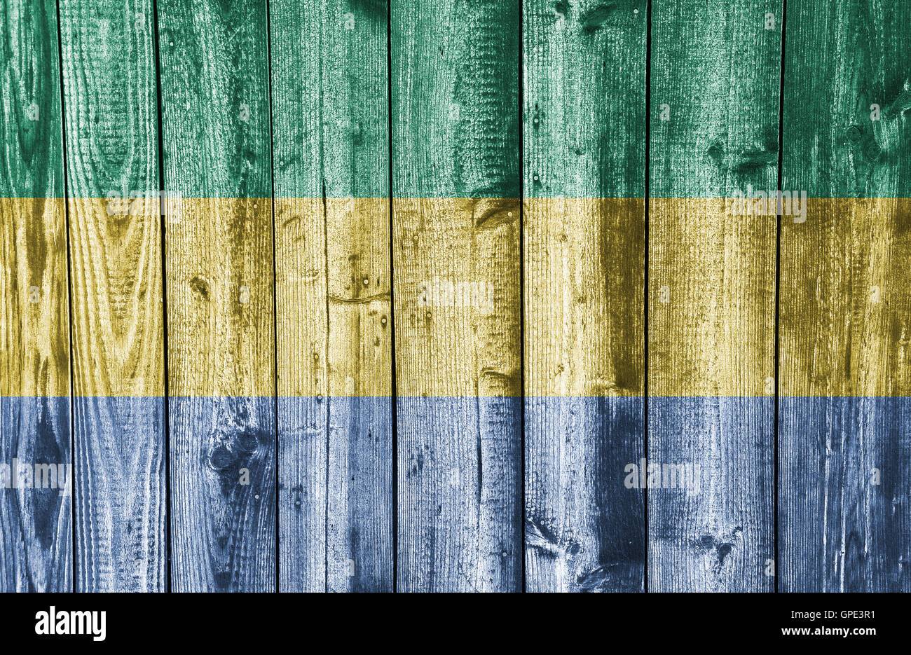 Flag on weathered wood Stock Photo - Alamy