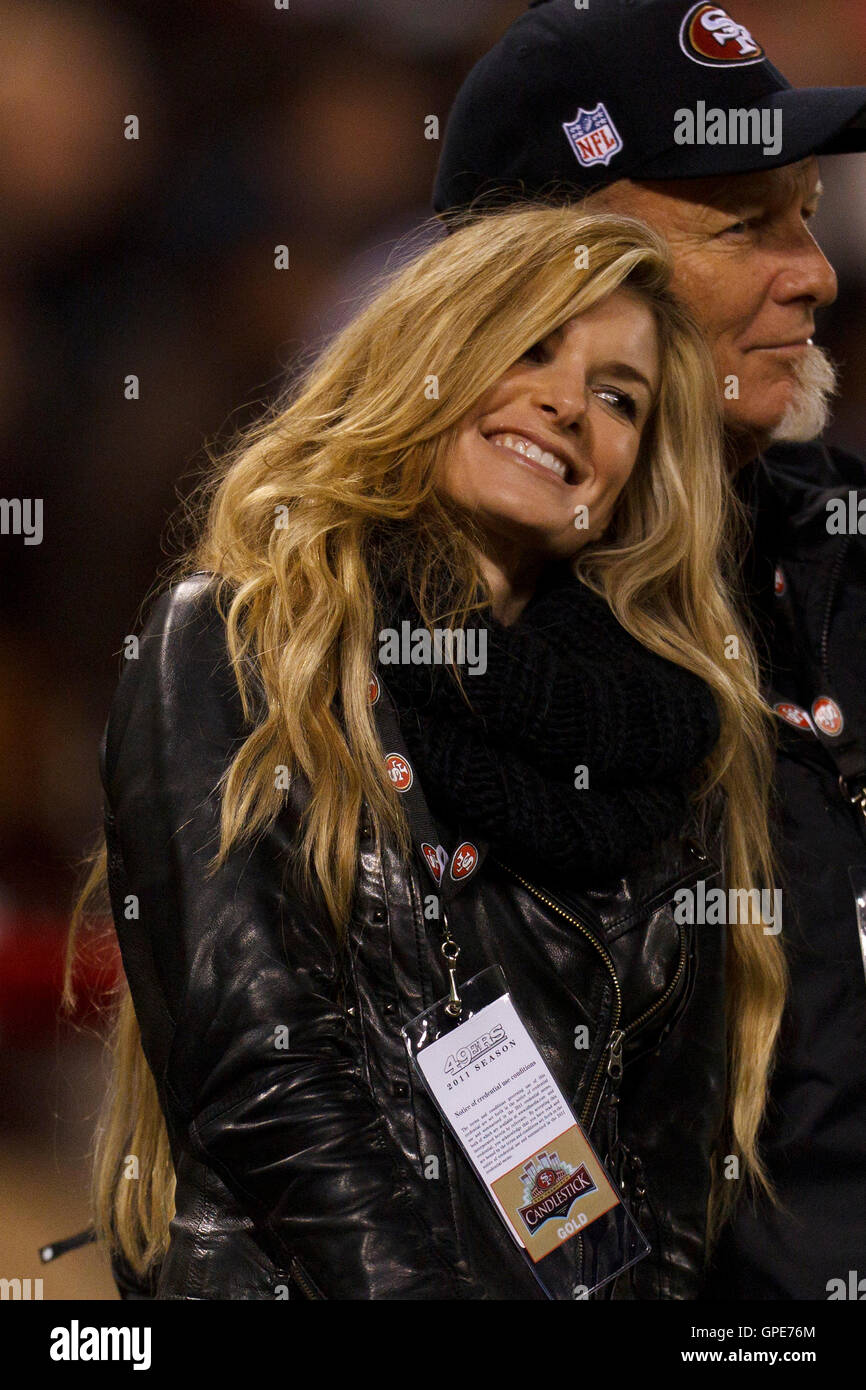 Dec 19, 2011; San Francisco, CA, USA; International supermodel Marissa Miller on the sidelines during the fourth quarter between the San Francisco 49ers and the Pittsburgh Steelers at Candlestick Park. San Francisco defeated Pittsburgh 20-3. Stock Photo