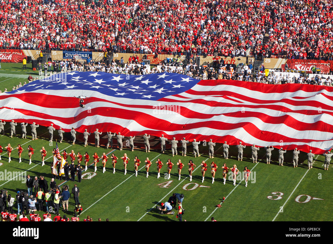 American flag football field hi-res stock photography and images - Alamy