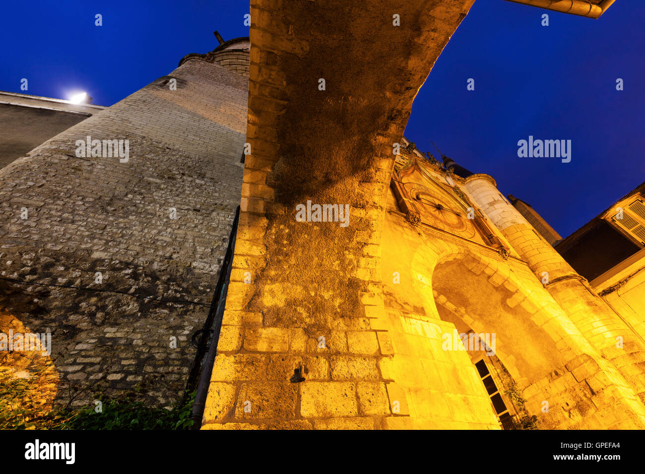 Auxerre Clock Tower. Auxerre, Burgundy, France Stock Photo