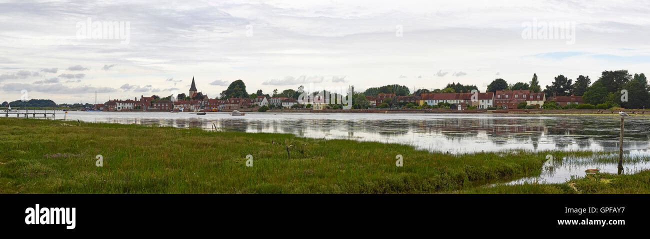 Bosham West Sussex at the Eastern end of Chichester harbour panorama Stock Photo