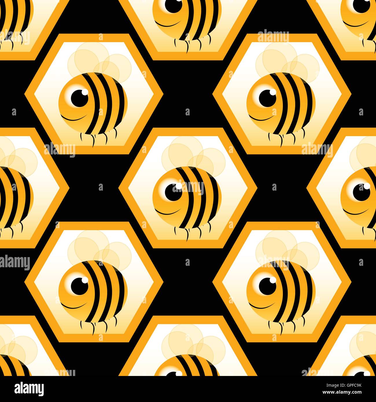 seamless pattern with honeybee Stock Vector Image & Art - Alamy