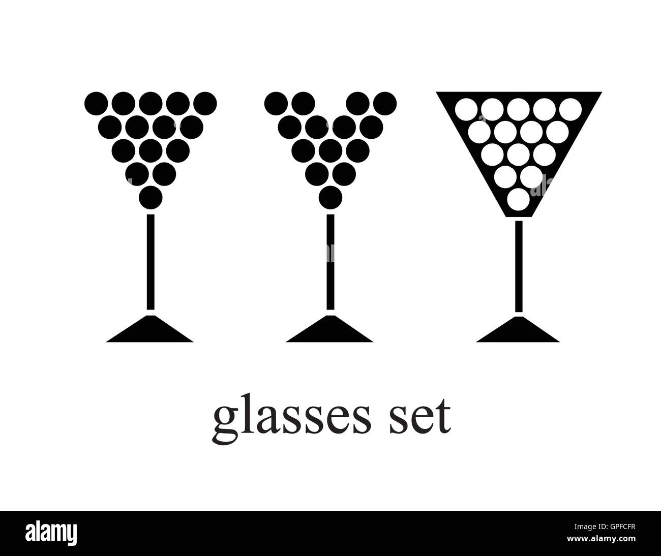 set of wine glasses. vector Stock Vector