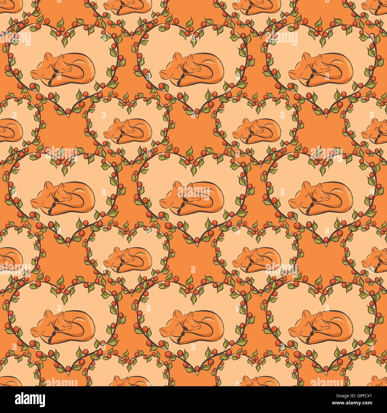 seamless pattern with fox. vector Stock Vector Image & Art - Alamy