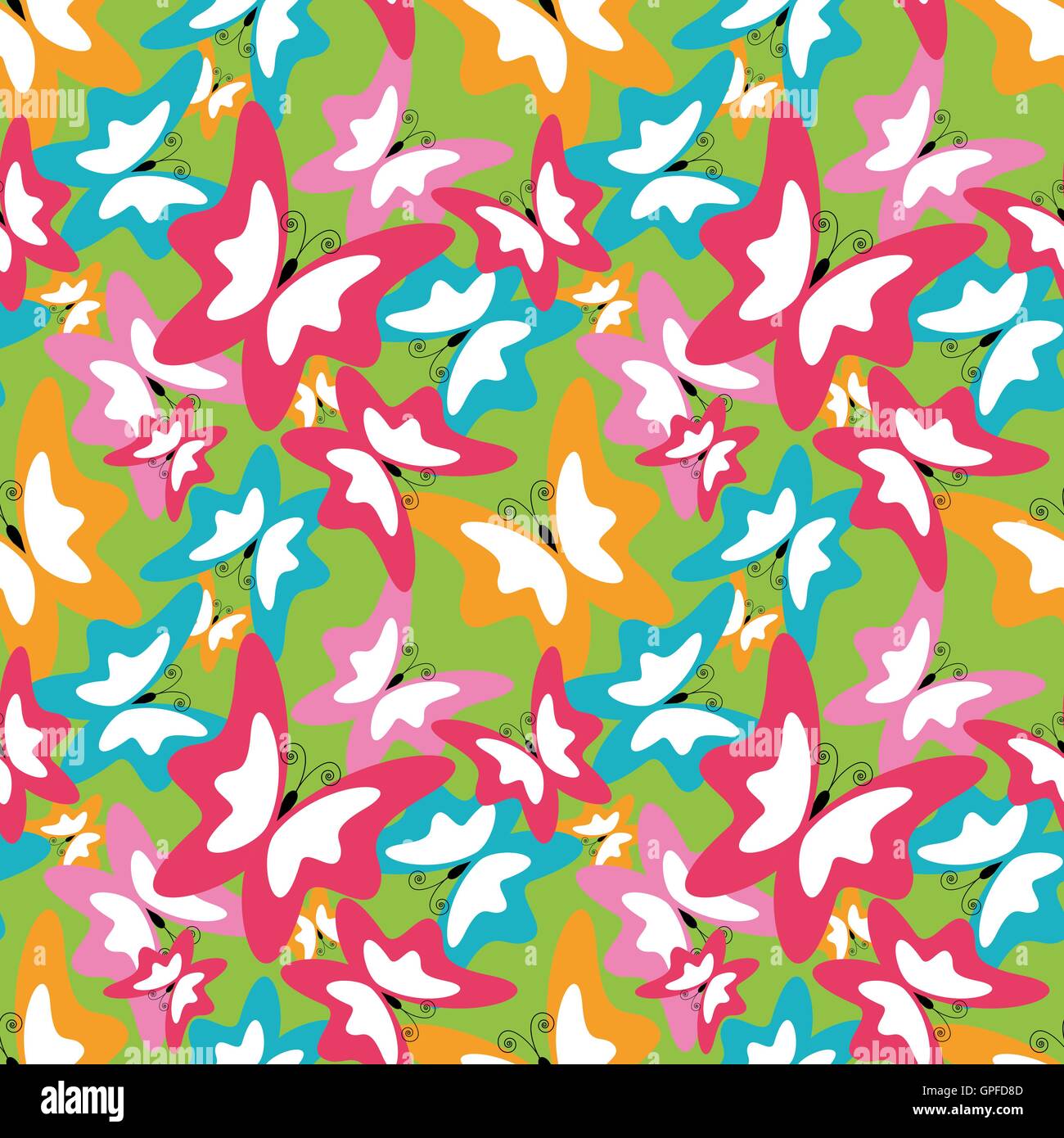 summer seamless pattern with butterfly. vector Stock Vector Image & Art ...