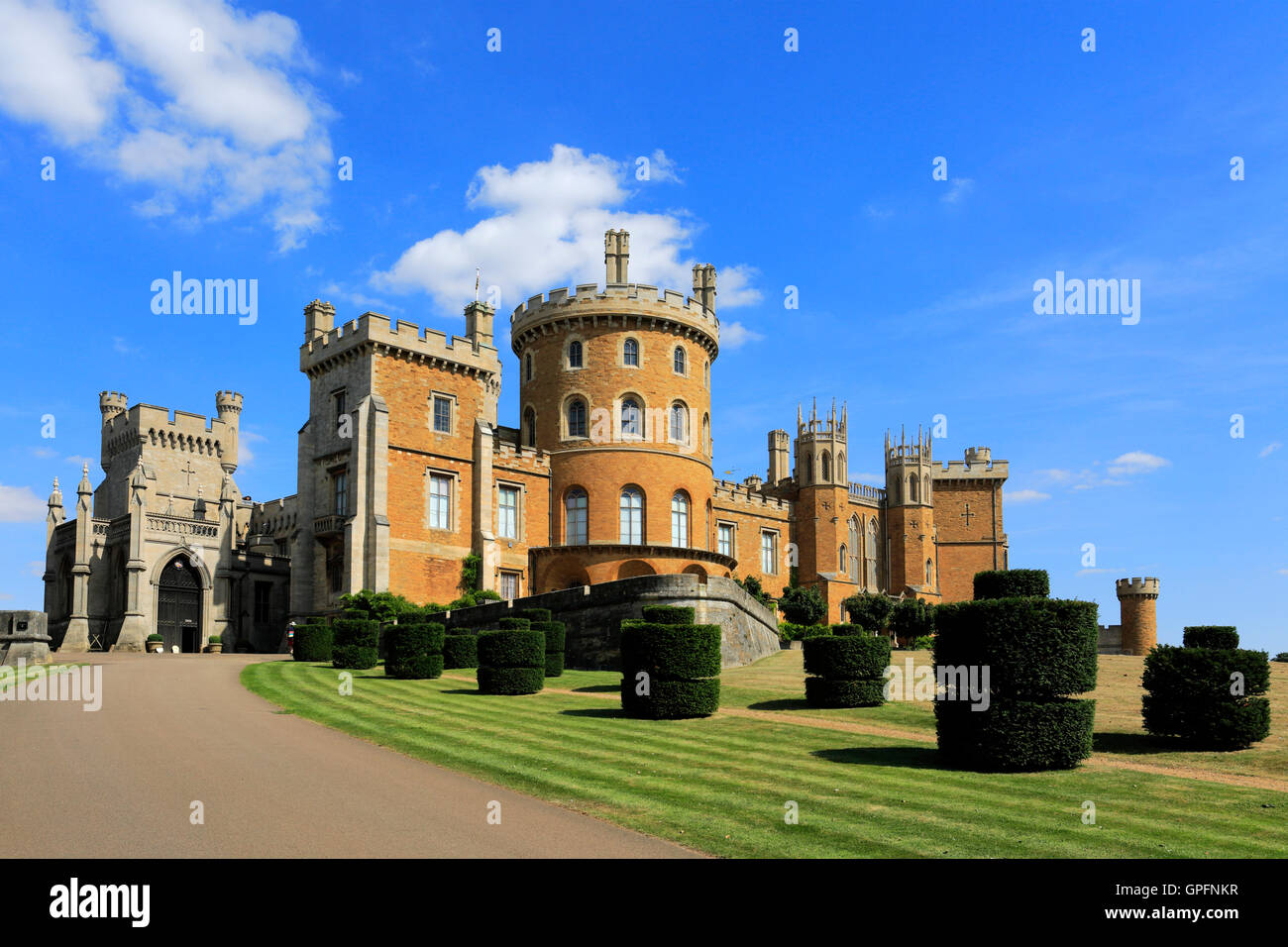 Summer view of Belvoir Castle, Leicestershire County, England, UK Stock Photo