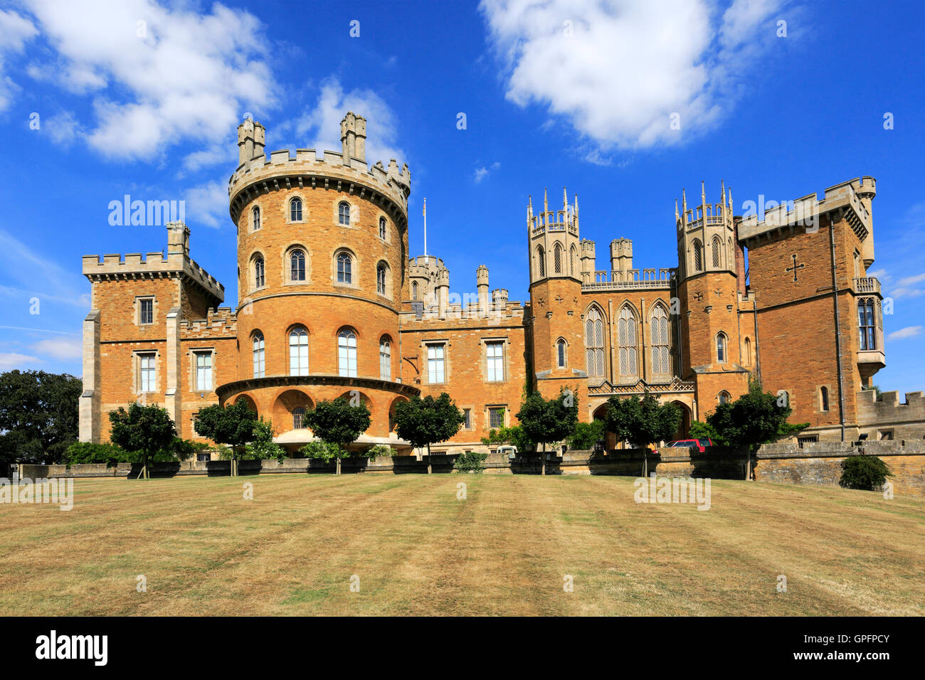 Summer view of Belvoir Castle, Leicestershire County, England, UK Stock Photo