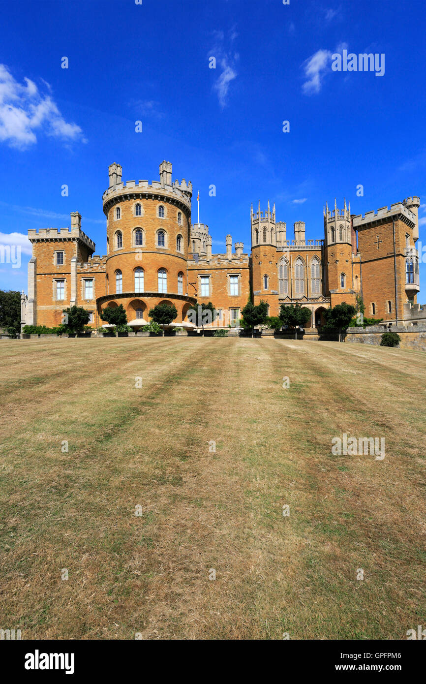 Summer view of Belvoir Castle, Leicestershire County, England, UK Stock Photo