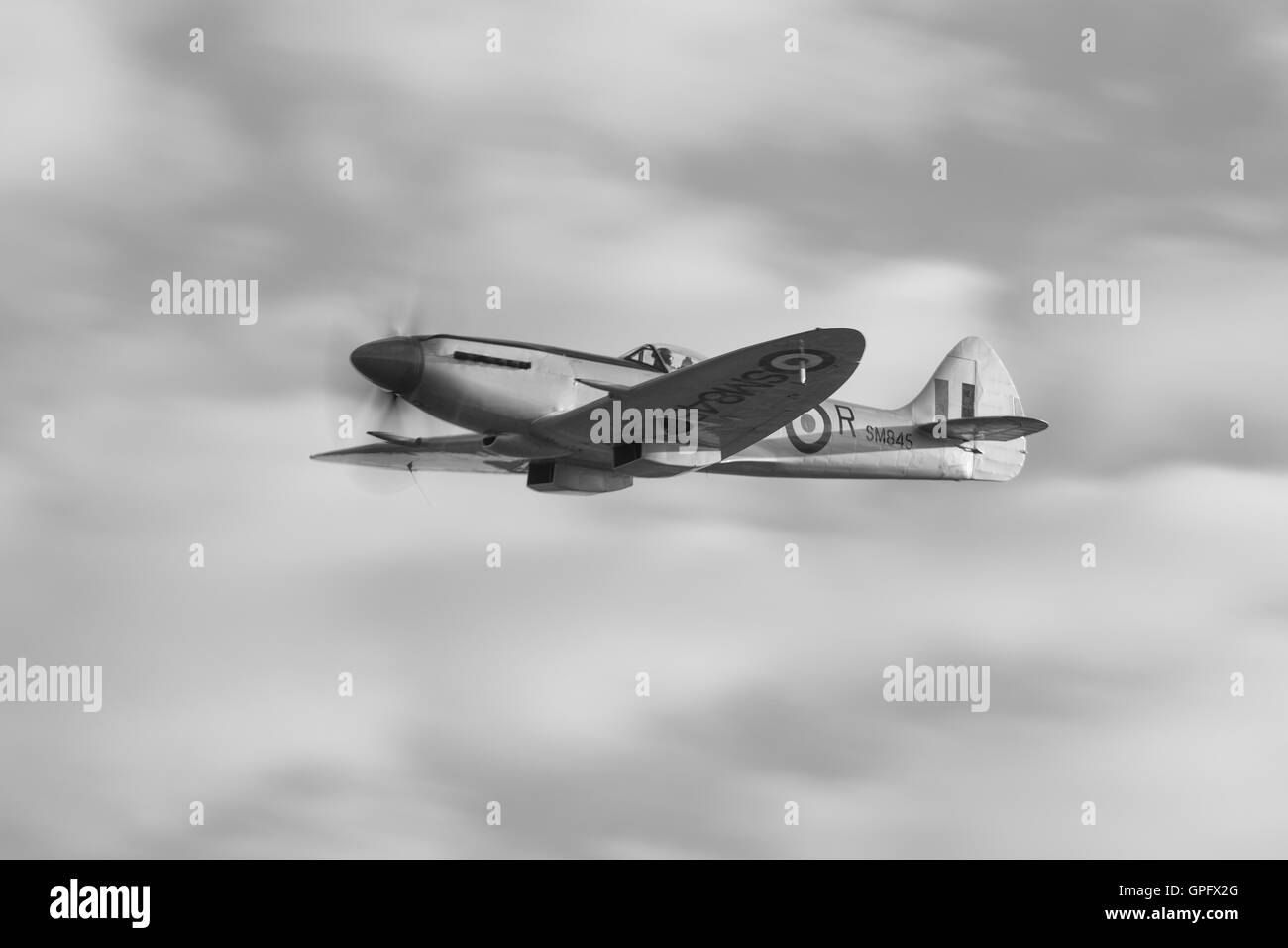 Spitfire Mk FR.XVIIIe SM845 (G-BUOS) Stock Photo