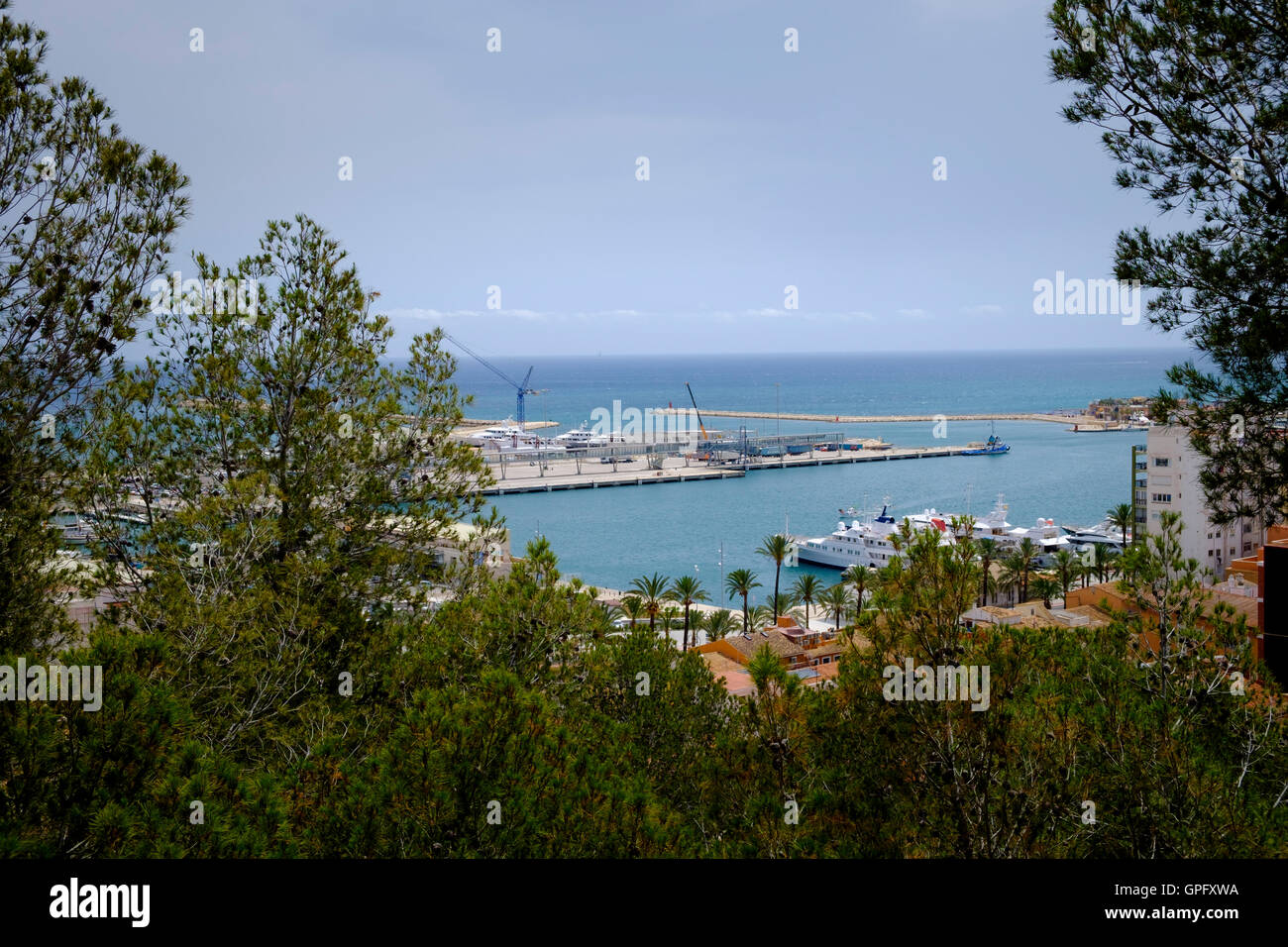 Denia port from the castle Stock Photo
