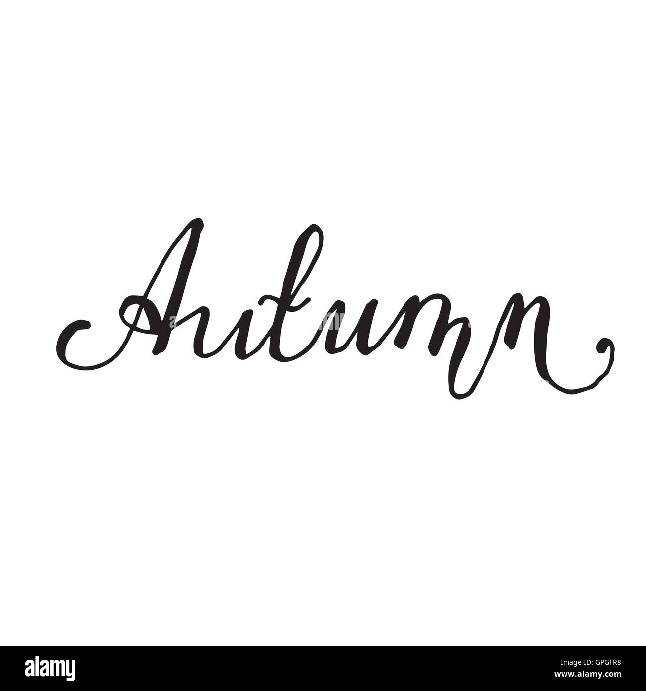 Autumn Hand drawn lettering card Stock Vector Image & Art - Alamy