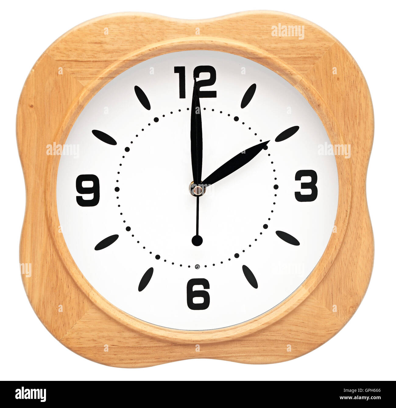 Large office wall clock showing time isolated on white Stock Photo Alamy