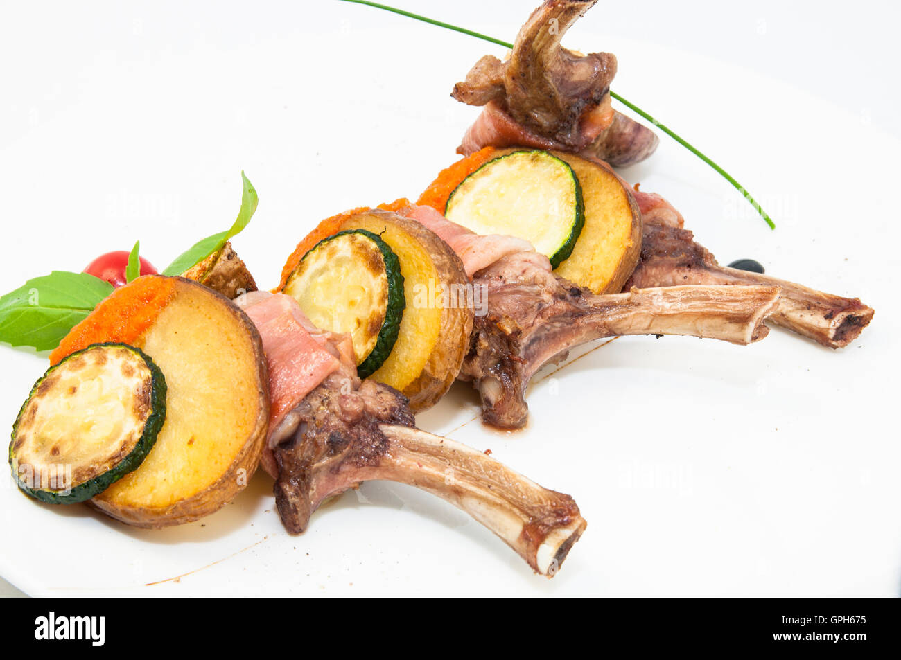 roasted veal rib Stock Photo Alamy