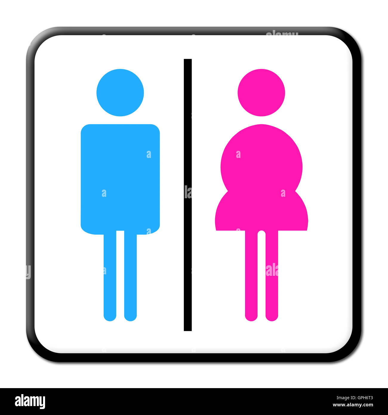 Colored Man & Woman restroom sign Stock Photo Alamy