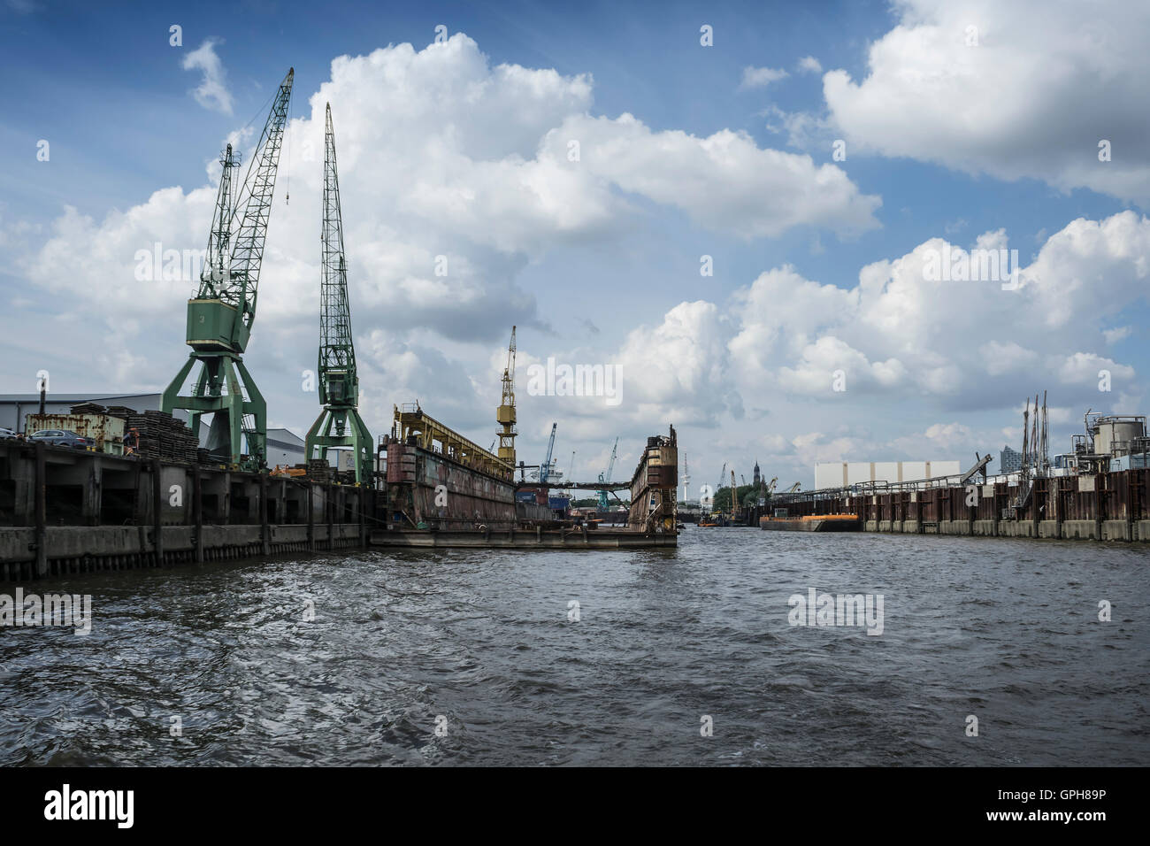 harbor area of Hamburg Stock Photo