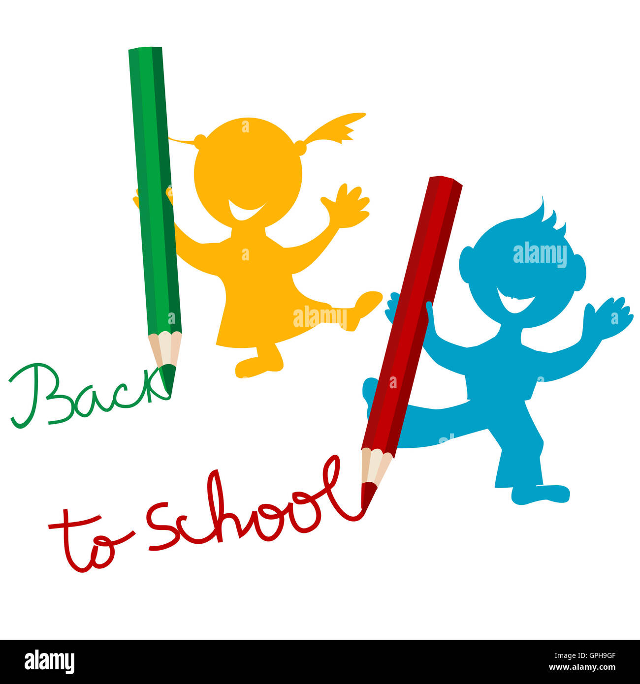 Back to school background with kids Stock Photo
