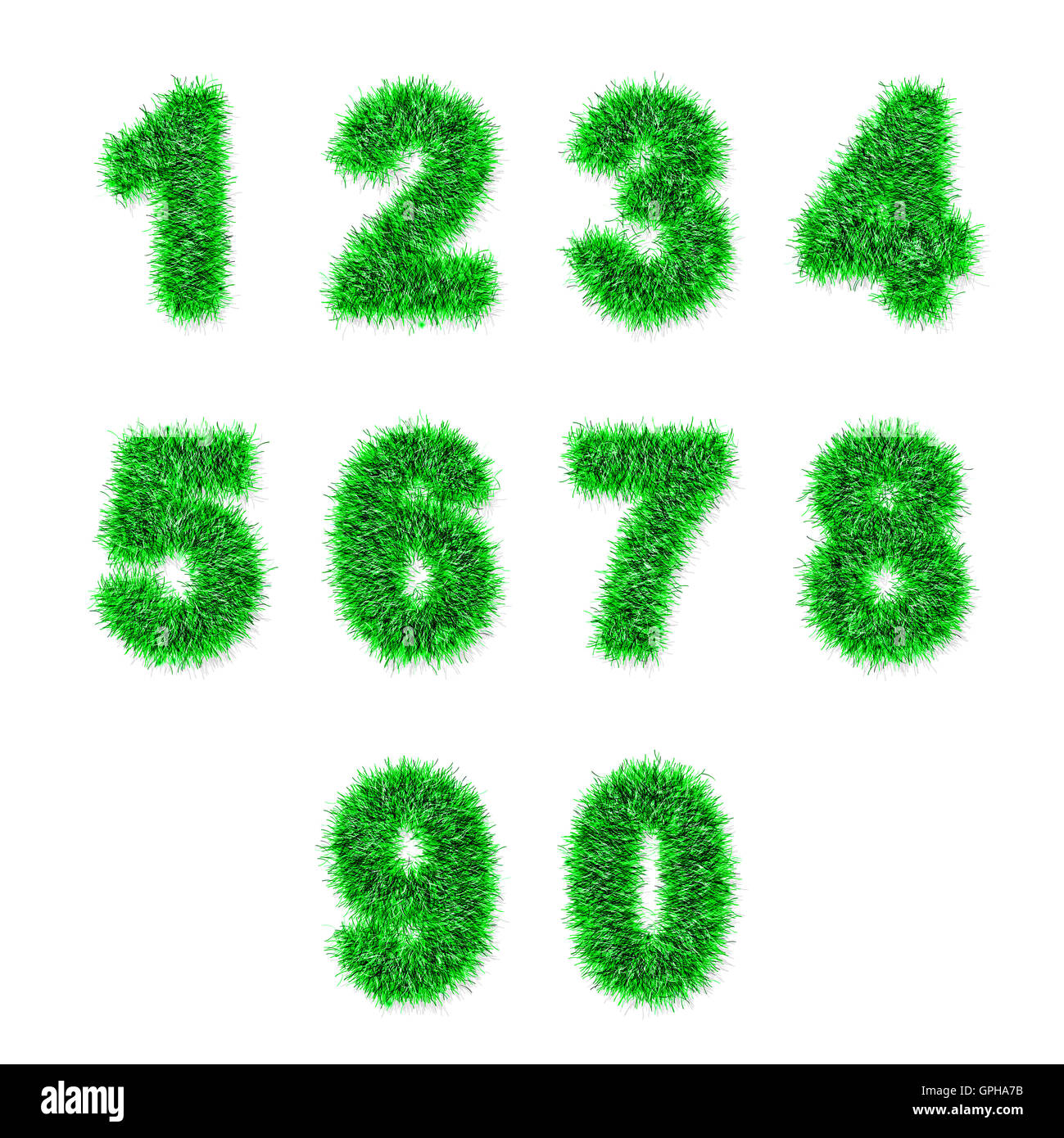 green tinsel digits on white Stock Photo Alamy