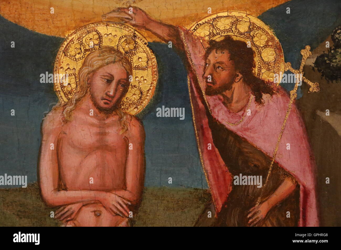 Detail of a religious painting in the Capitoline museums in Rome Stock Photo