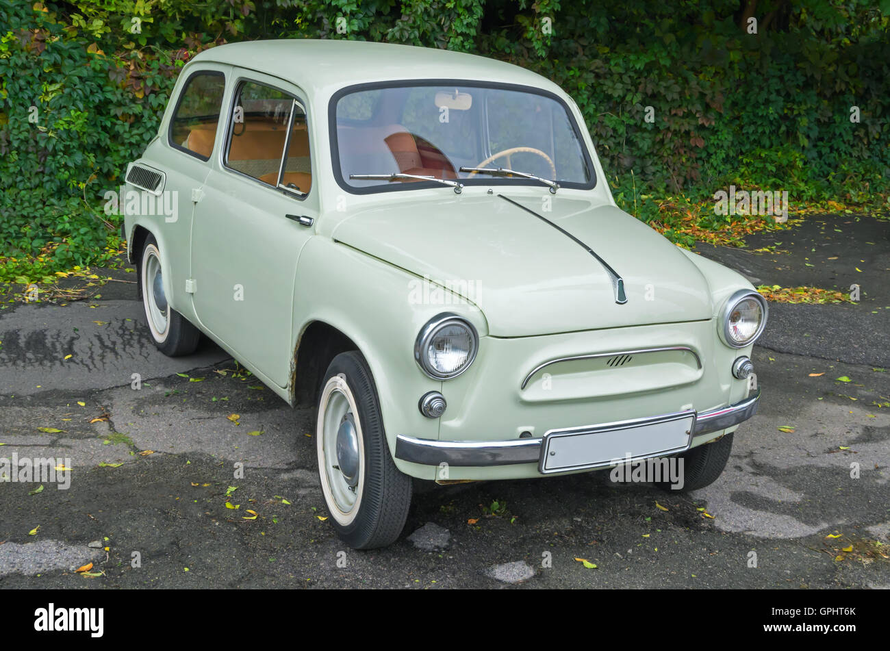 Old Soviet car zaz-965 manufactured in Zaporizhia Automobile Plant Stock Photo