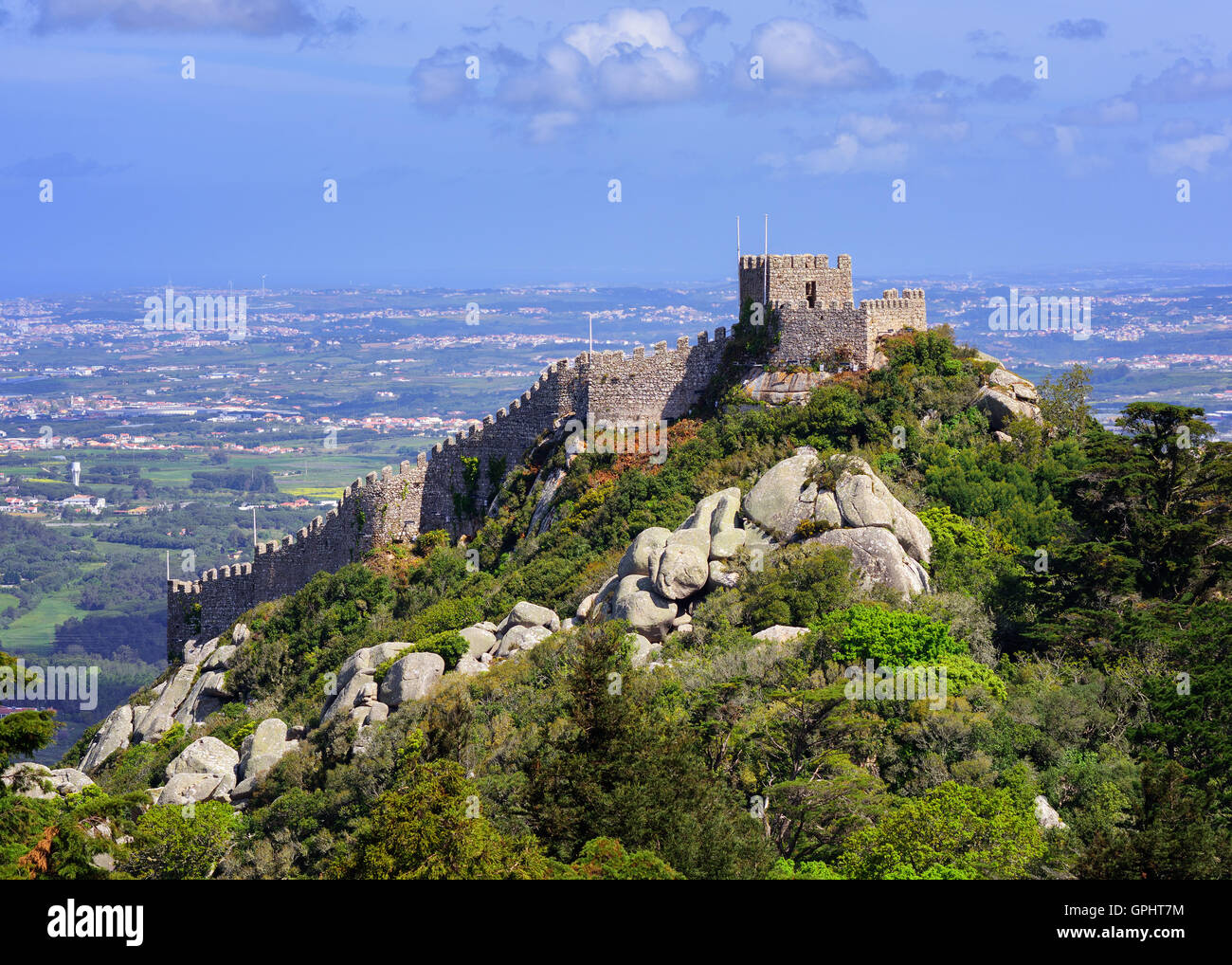 The Moorish castle, Sintra, Portugal Stock Photo