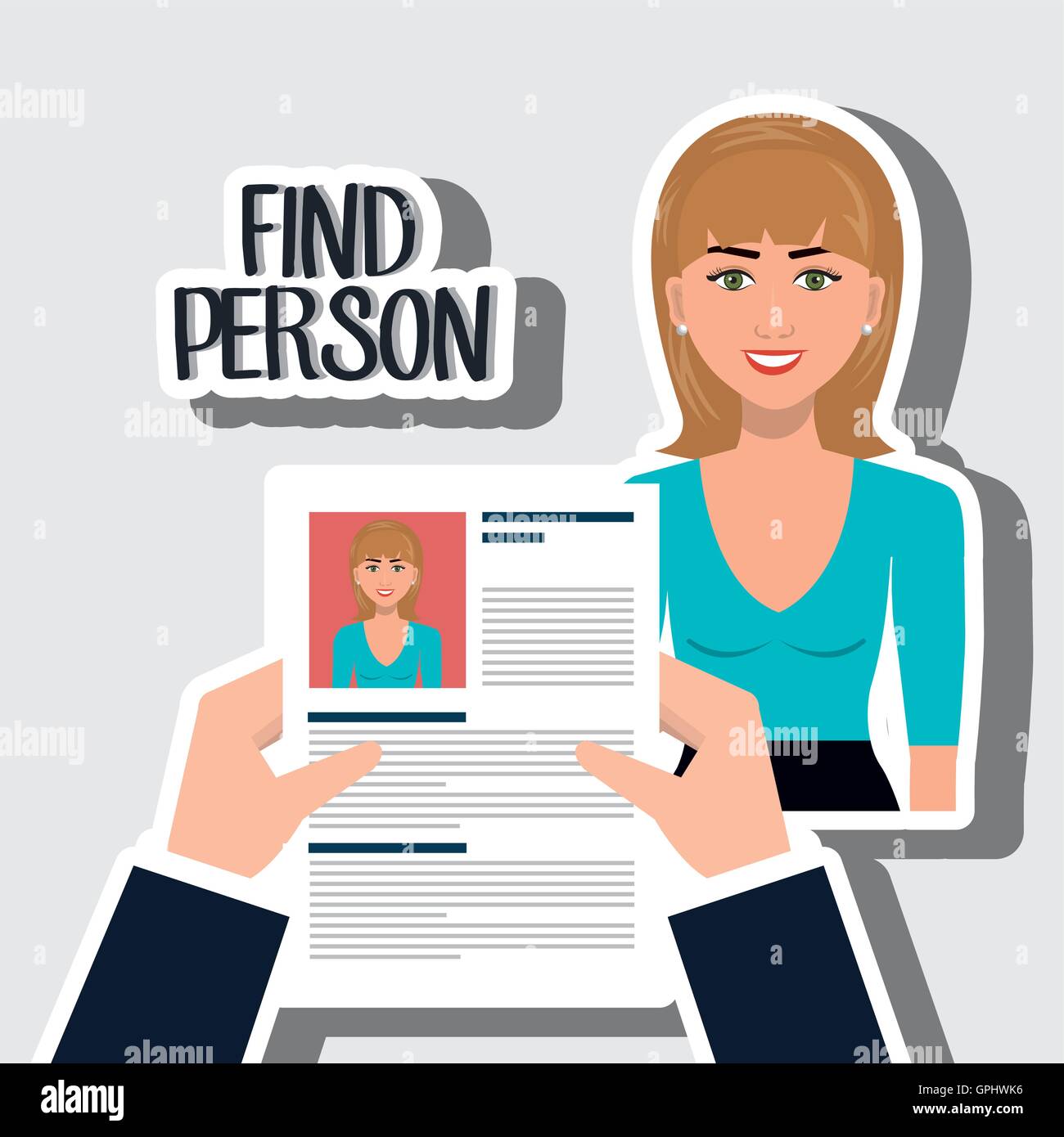 woman find person hands Stock Vector