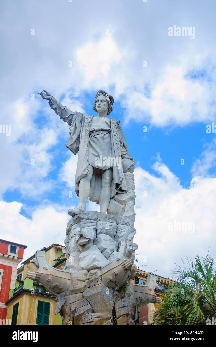 Statue of Christopher Columbus Santa Margherita Ligure Italy Stock