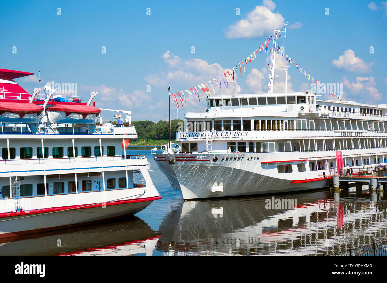 River cruise ships Stock Photo