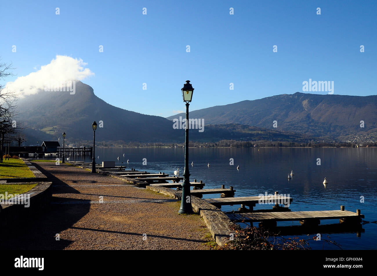 Landscape of Annecy lake and mountains in Savoy, France Stock Photo - Alamy